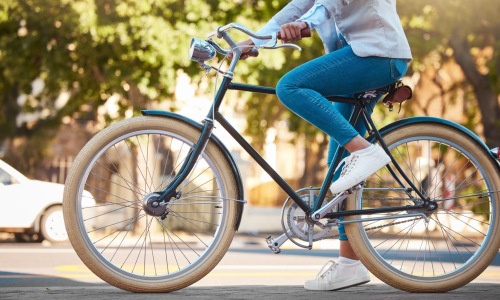 a person riding a bicycle