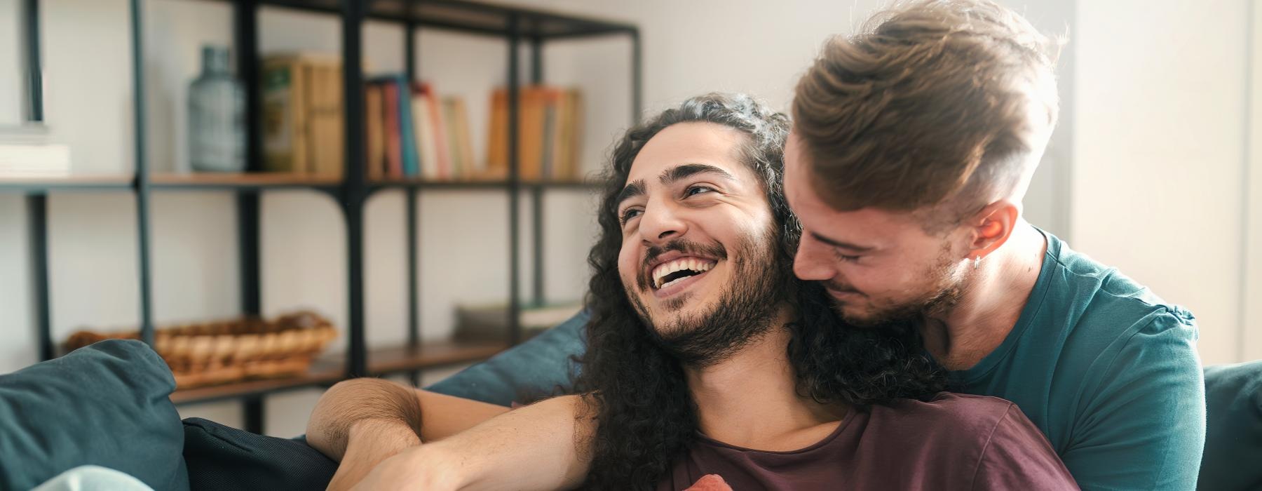 a man holding another man