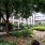 a garden in front of a building